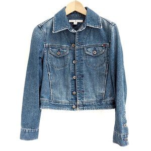 Vintage Tommy Crop Blue Jean Trucker Jacket Small